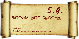 Sóvágó György névjegykártya