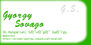 gyorgy sovago business card